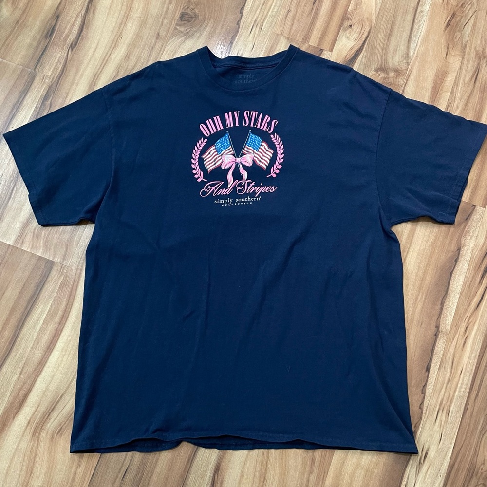 Simply Southern “Oh my Stars” Patriotic Tee Sz 2XL